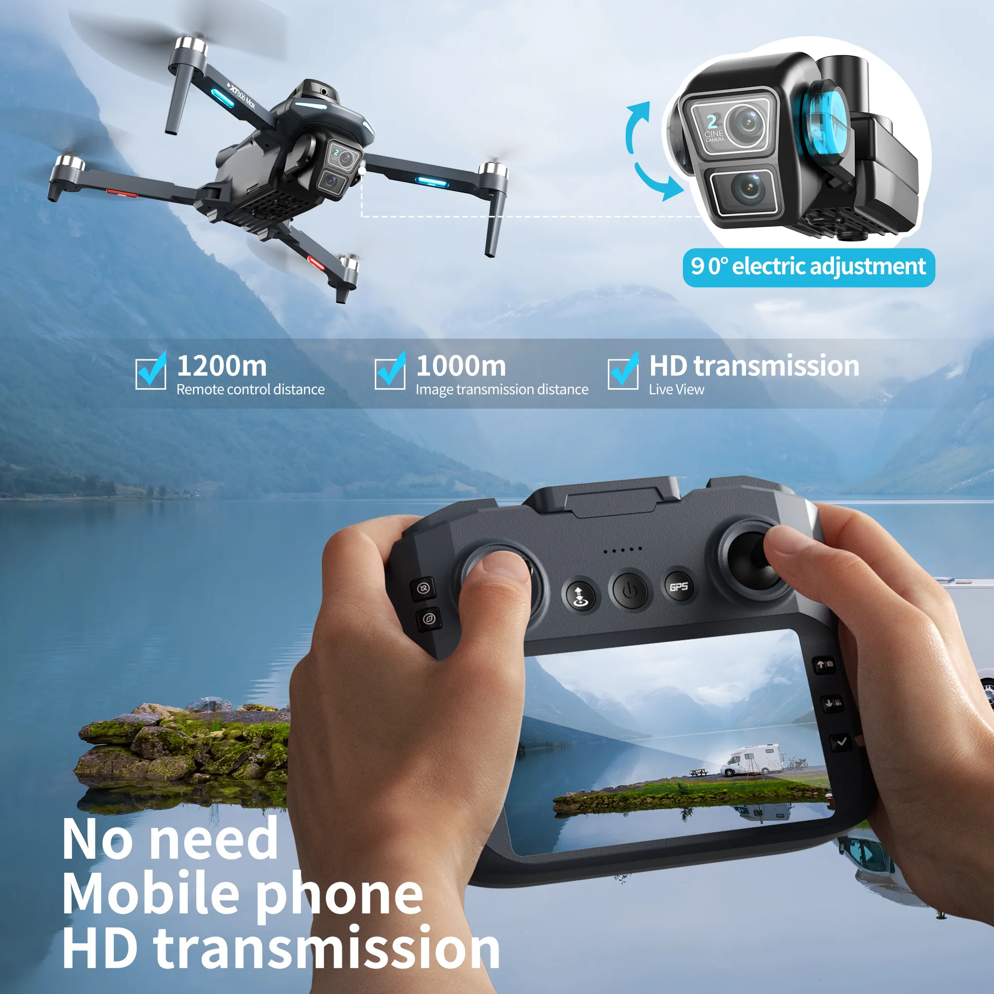 Lenovo XT606 MAX GPS Drone 4k  - Drone Surveying บทวิจารณ์และราคา