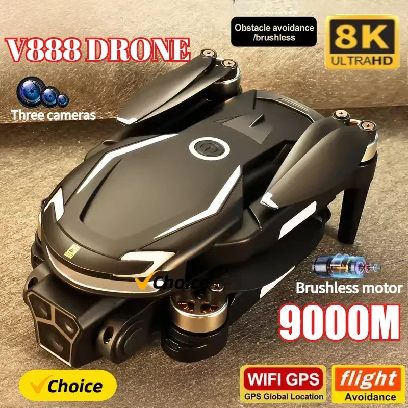 New V888 Drone 8K GPS Triple C - Drone Surveying บทวิจารณ์และราคา