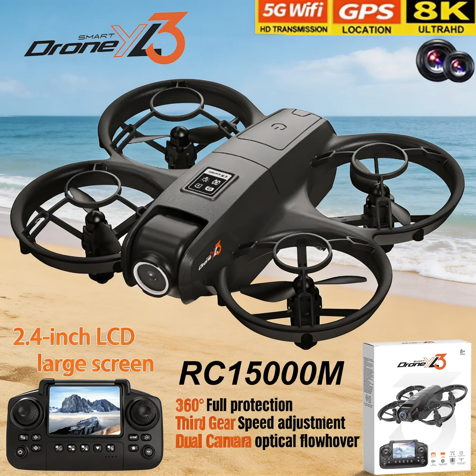 New YL3 RC Drone 8K 1080P Wide - Drone Surveying บทวิจารณ์และราคา