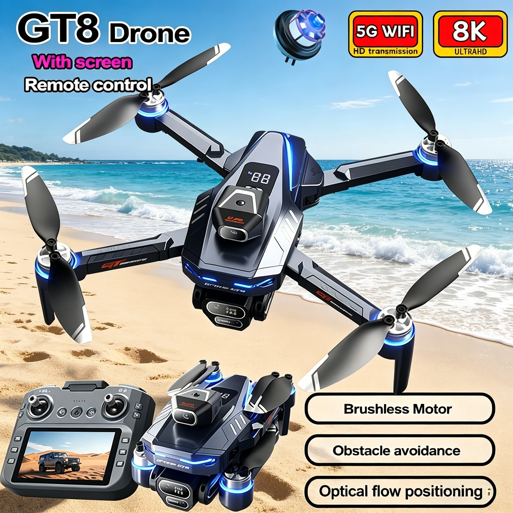 New Drone GT8 8K Professional  - Drone Surveying บทวิจารณ์และราคา